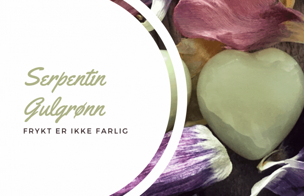 Gulgrønn Serpentin hjerte 1,5cm