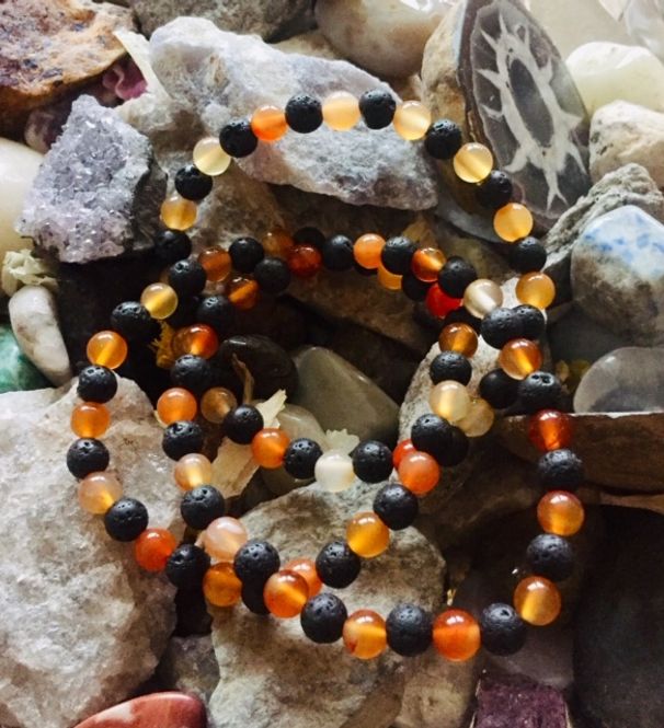 Hovedbilde Armbånd Karneol & Lava 6mm
