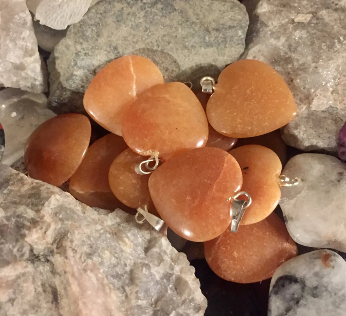 Aventurin Oransje Hjerte 2cm