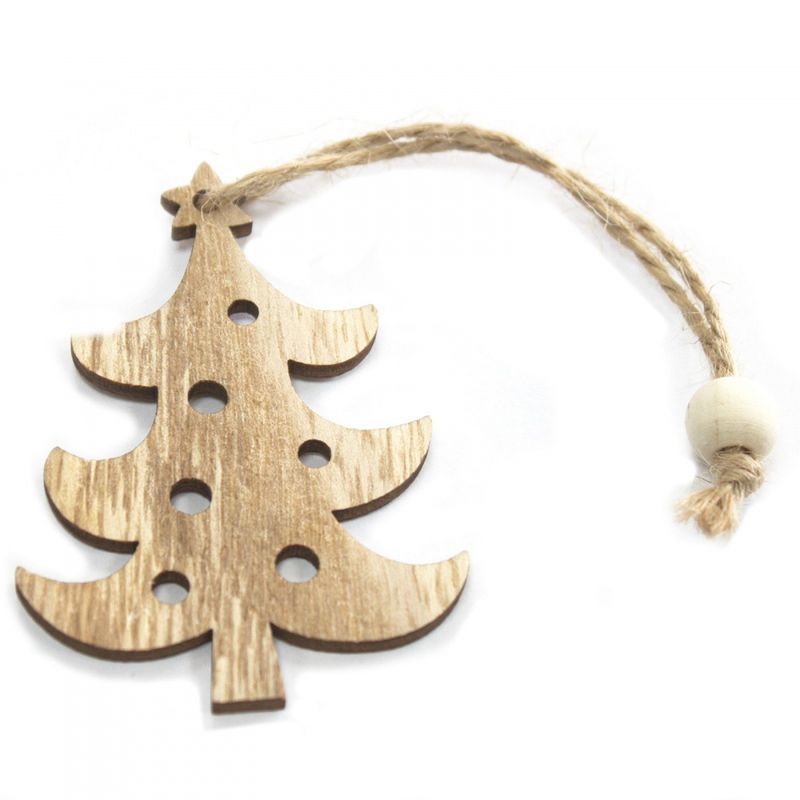 Juledekorasjon Juletre Wood 3-pack