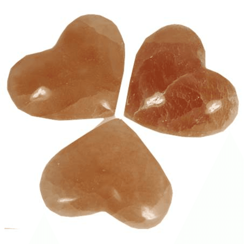 Hjerteforma Selenitt Oransje 4cm