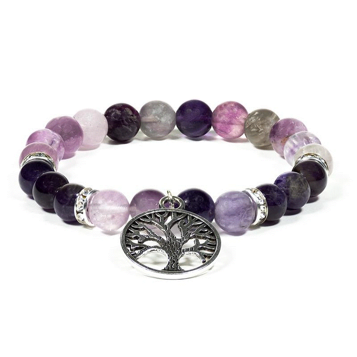 Armbånd Tree of Life Ametyst & Fluoritt
