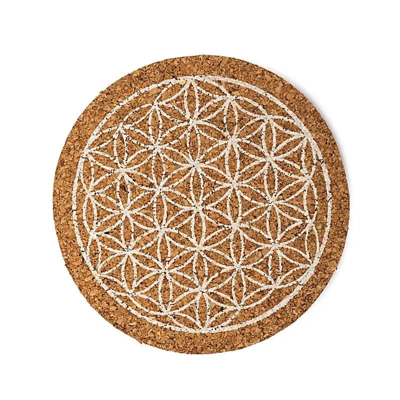 6stk Kork Brikker - Flower of Life