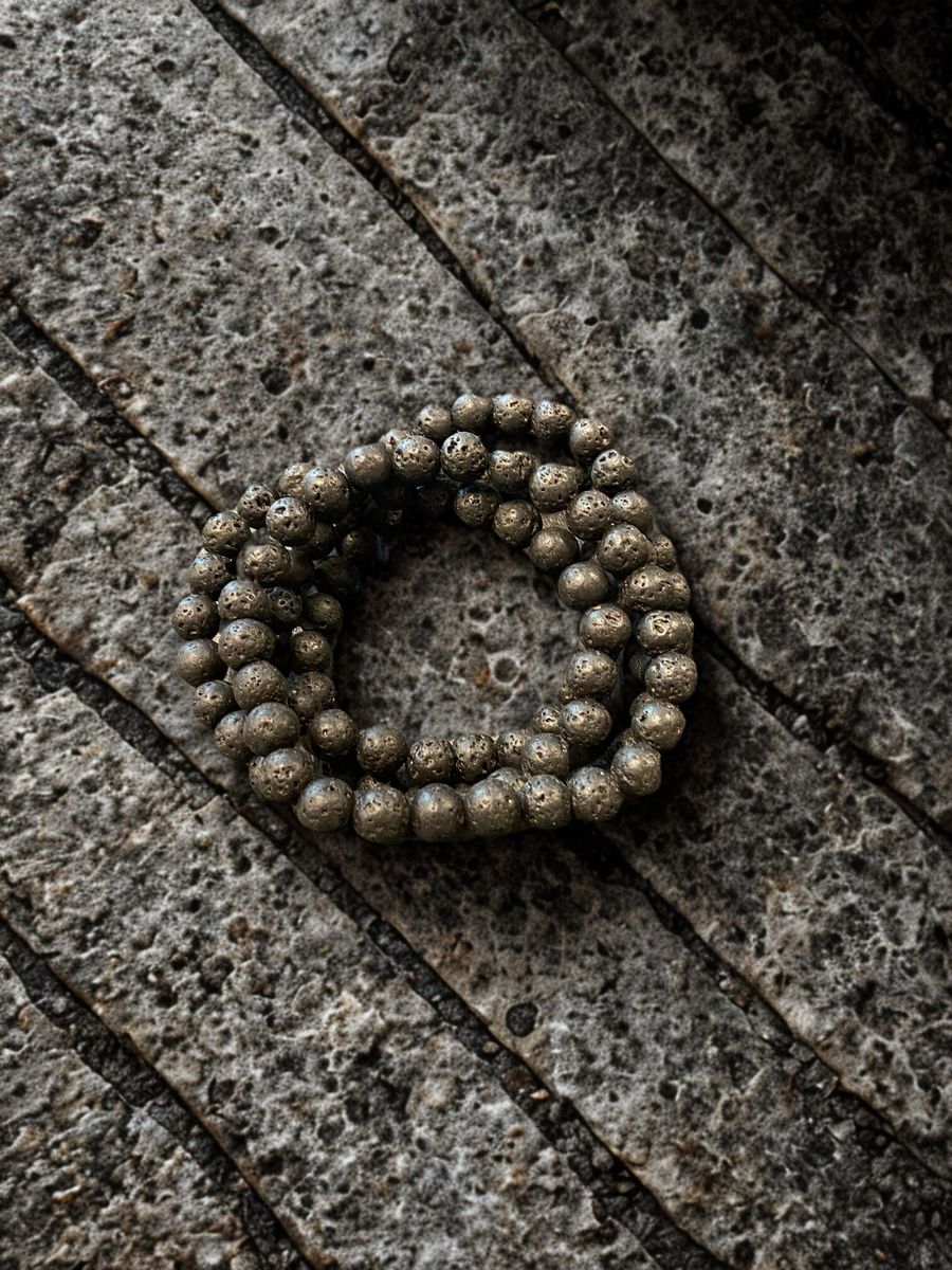 Stort Armbånd Lava 8mm - 21cm For Menn