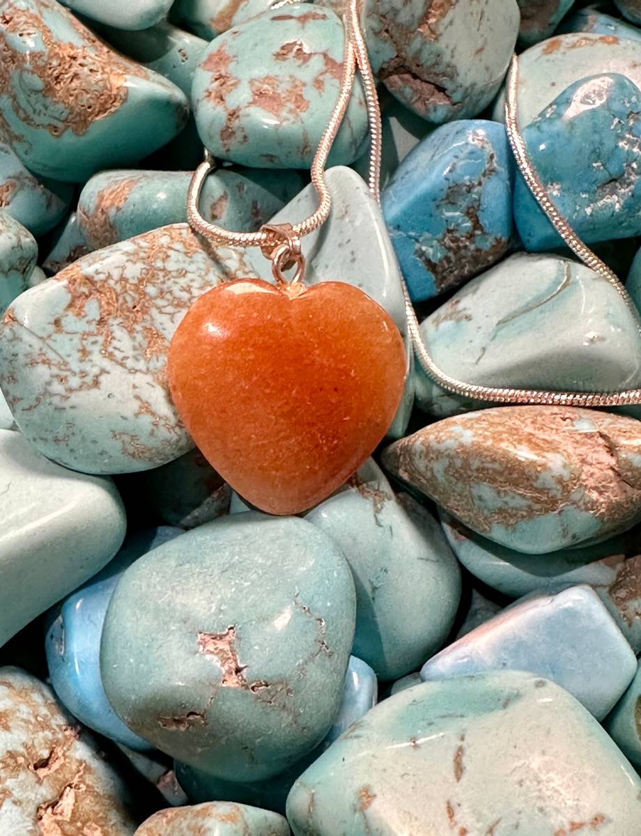 Aventurin Oransje Hjerte 2cm