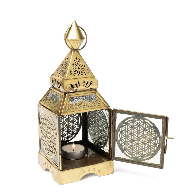 Lanterne Gullfarget Flower of Life