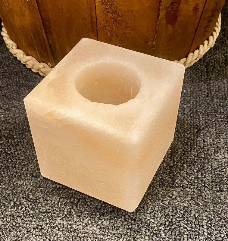 Himalaya Saltkrystall Telysholder Slipt KVADRAT