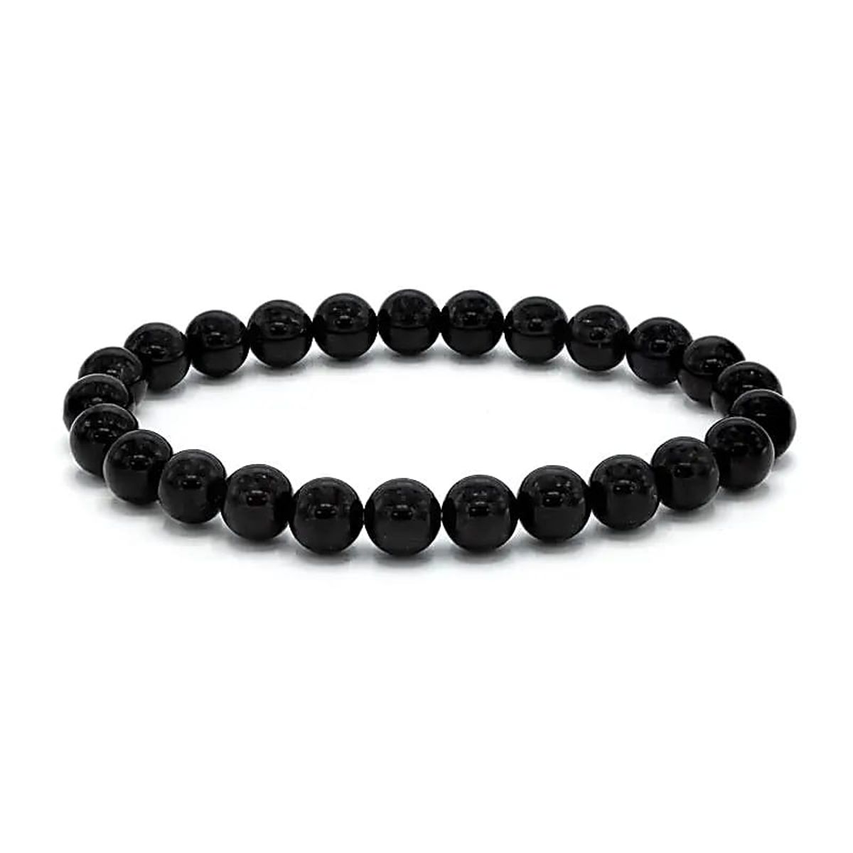 Turmalin Sort 8mm Armbånd - Stor 21cm rundt håndledd