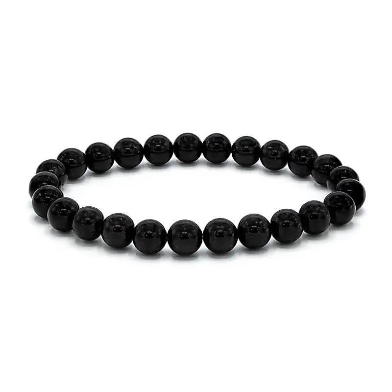 Turmalin Sort 8mm Armbånd - Stor 21cm rundt håndledd