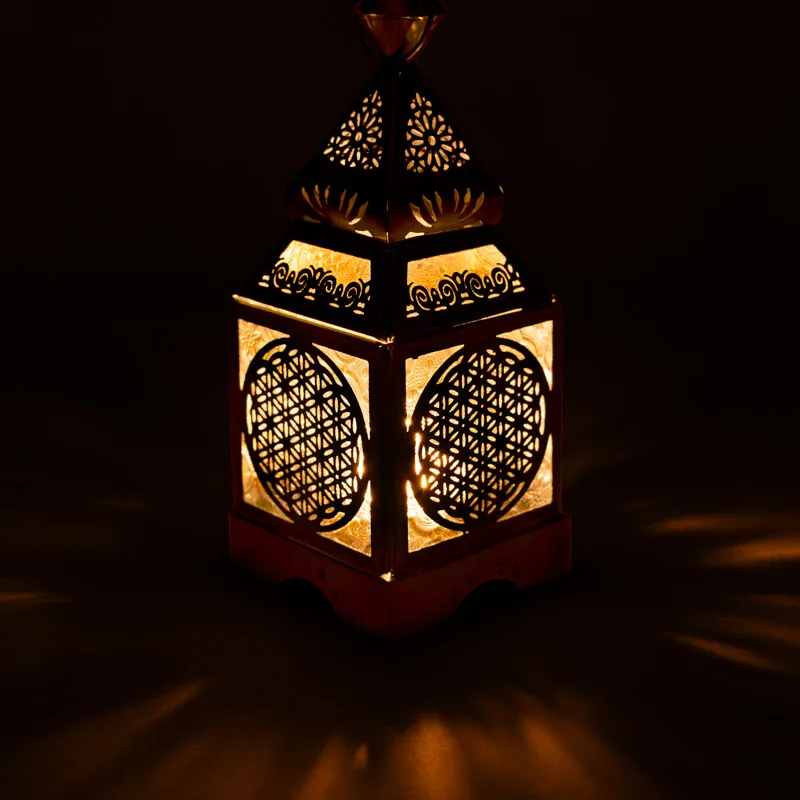 Lanterne Gullfarget Flower of Life