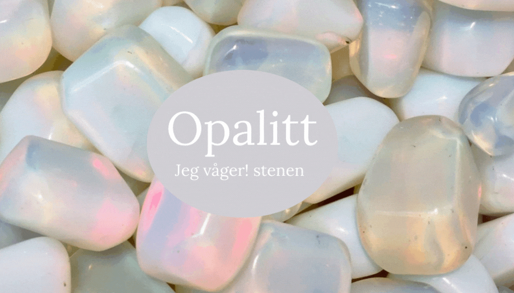 Opalitt Hjerte Anheng 2cm