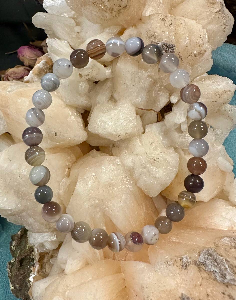 Armbånd 6mm Agat Botswana